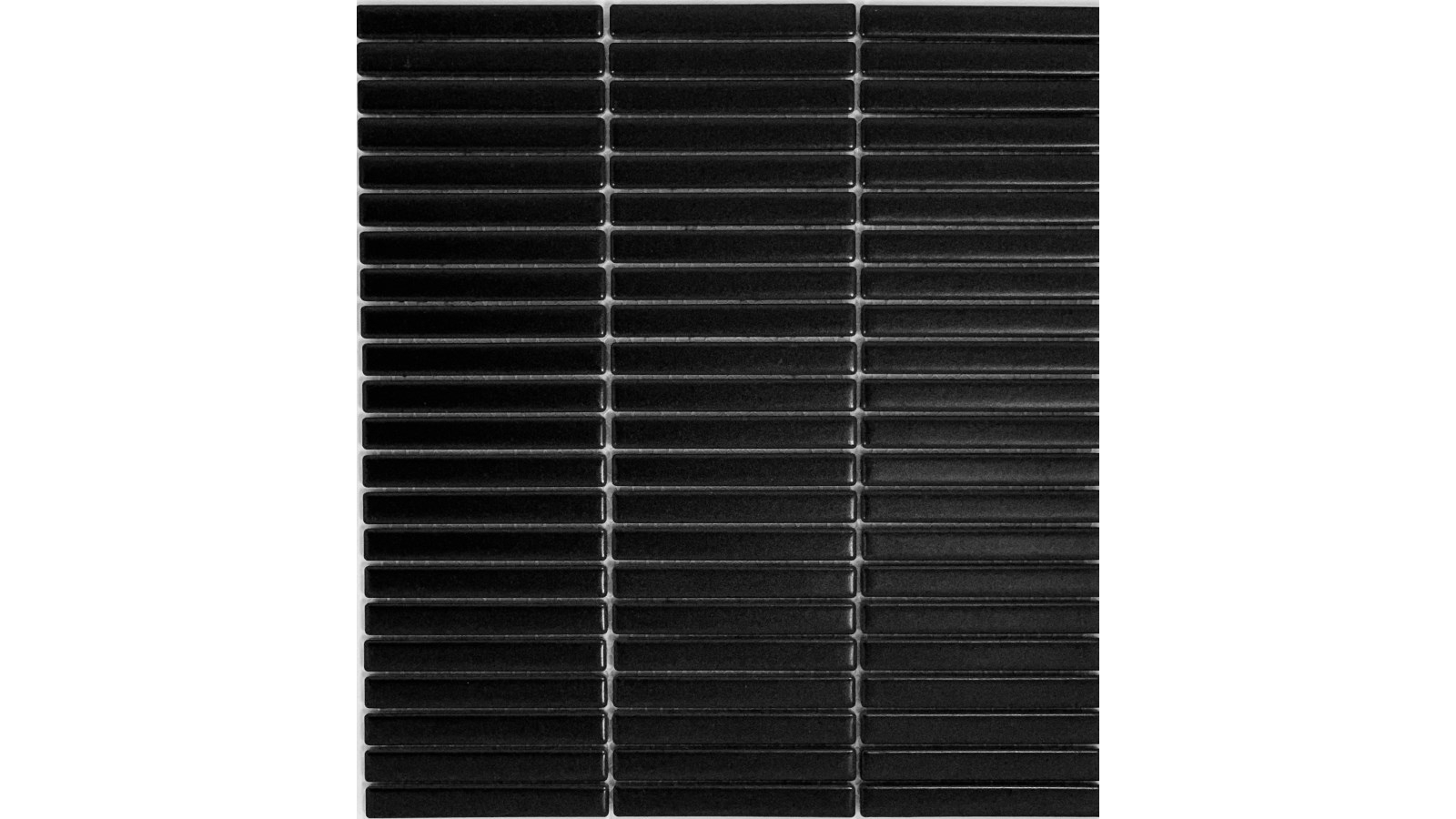 Small KitKat 12x92mm Black Gloss Porcelain Wall Tile