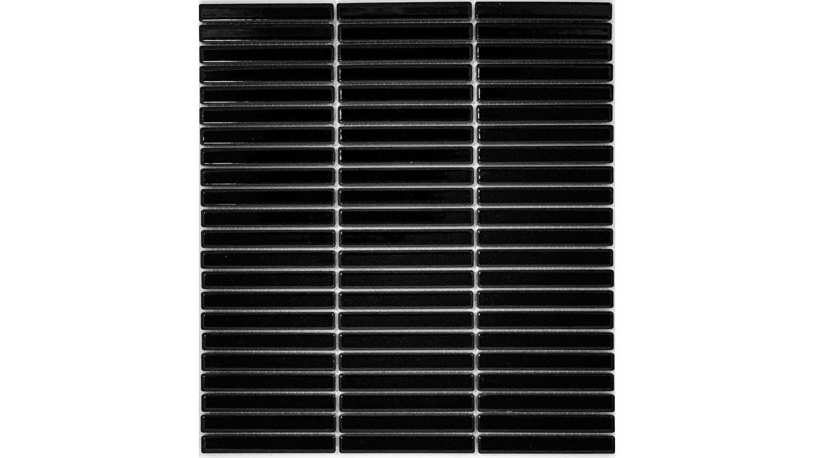 Small KitKat 12x92mm Black Matte Porcelain Wall Tile
