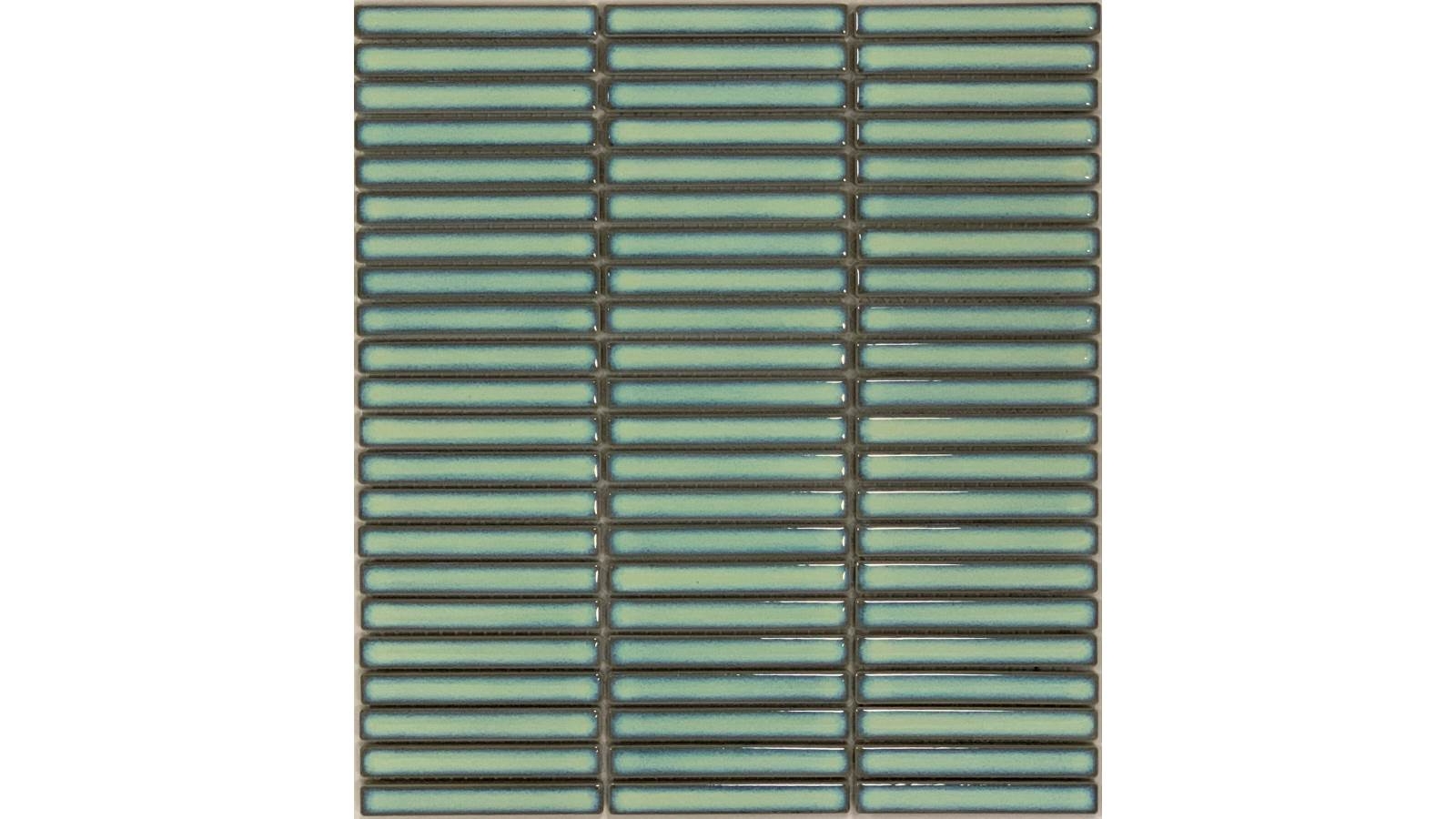 Small KitKat 12x92mm Antique Green Gloss Porcelain Wall Tile