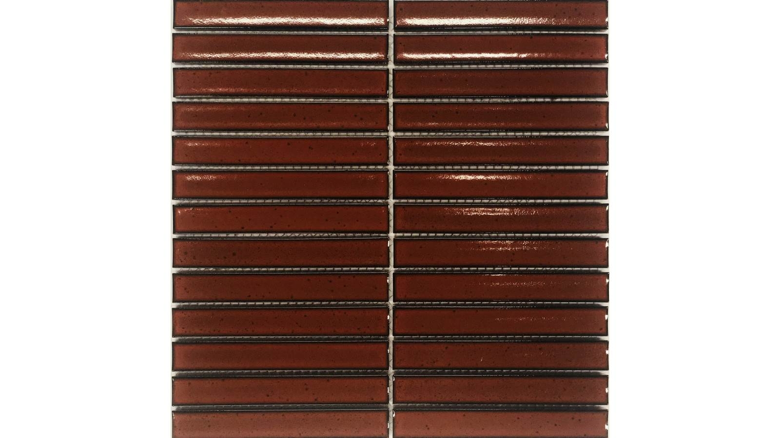 KitKat 20x145mm Terracotta Red Gloss Porcelain Wall Tile