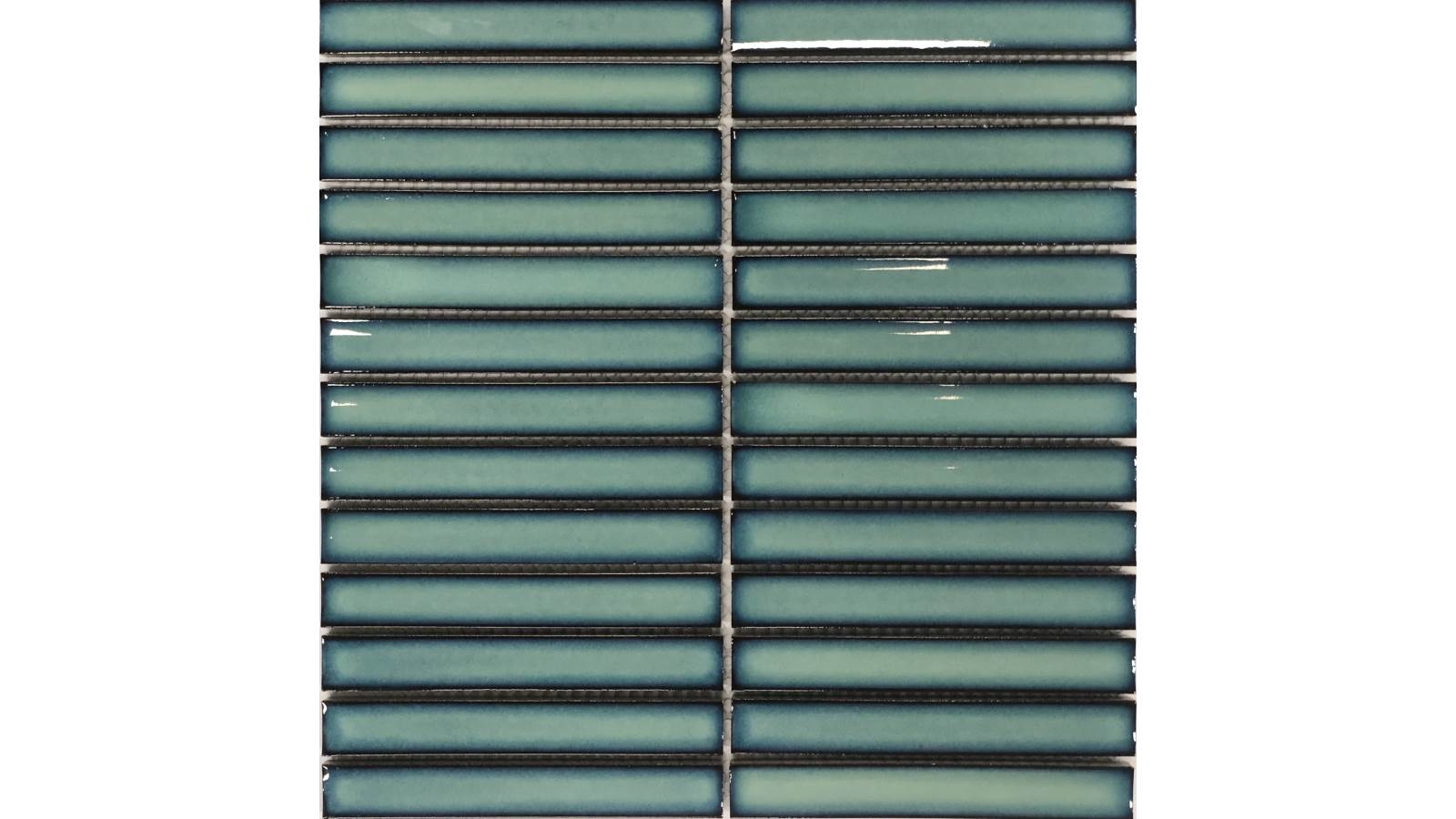 KitKat 20x145mm Antique Medium Green Gloss Porcelain Wall Tile