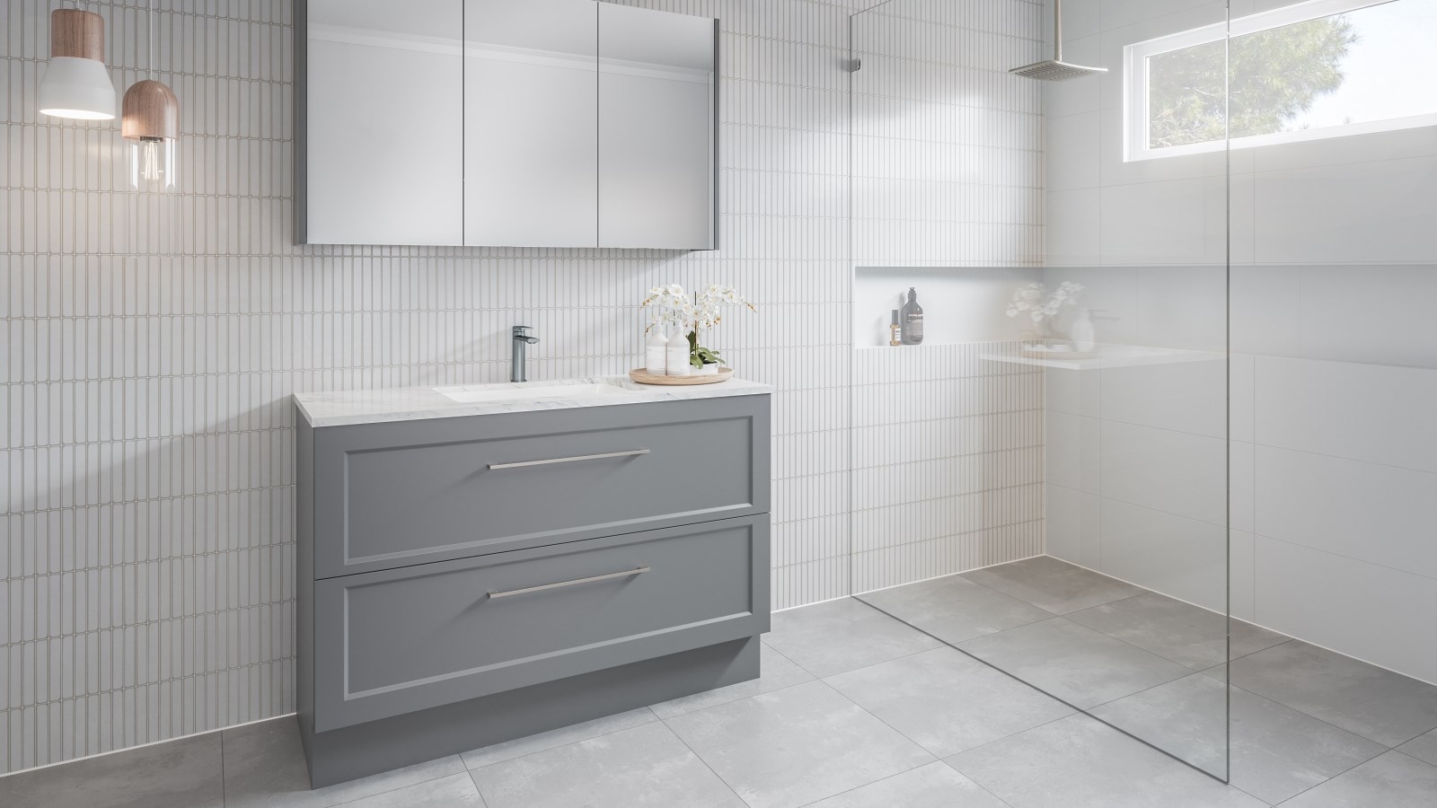 Timberline Washington 1200mm Floor Standing Vanity with Stone Top and