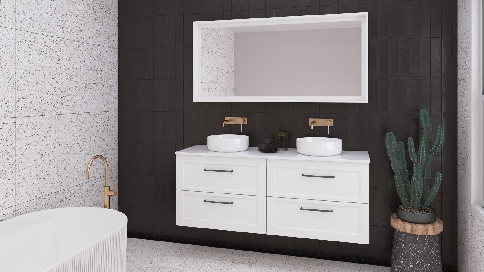 Timberline Washington 1500mm WallHung Vanity with Stone Top and Double