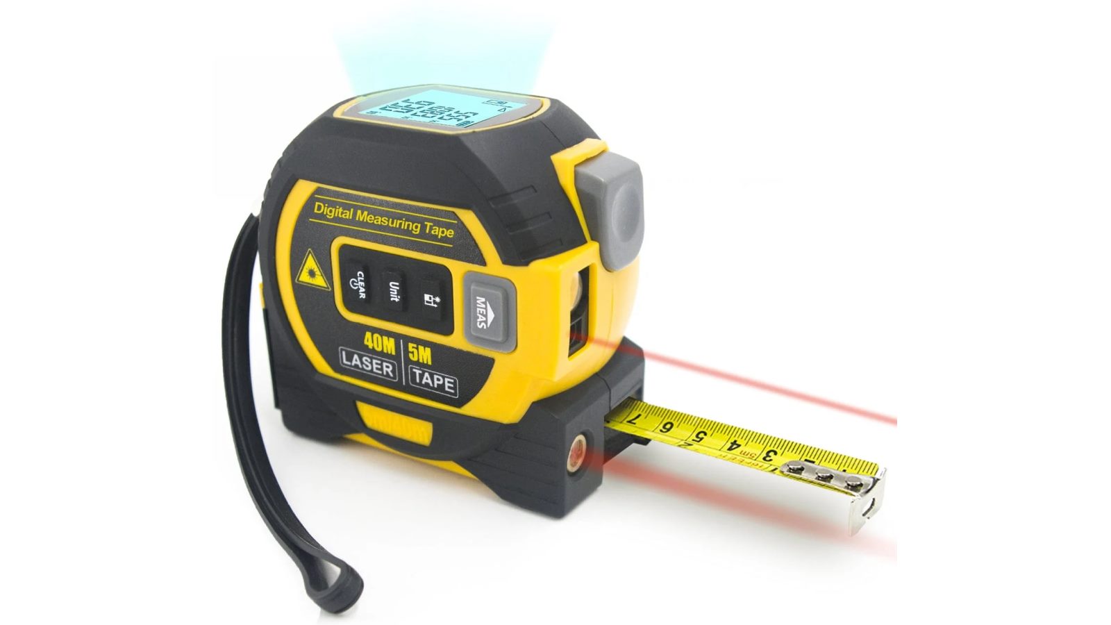 Living Today 40mx5m Laser Measure Cross-line Level Tape Measure - Yellow