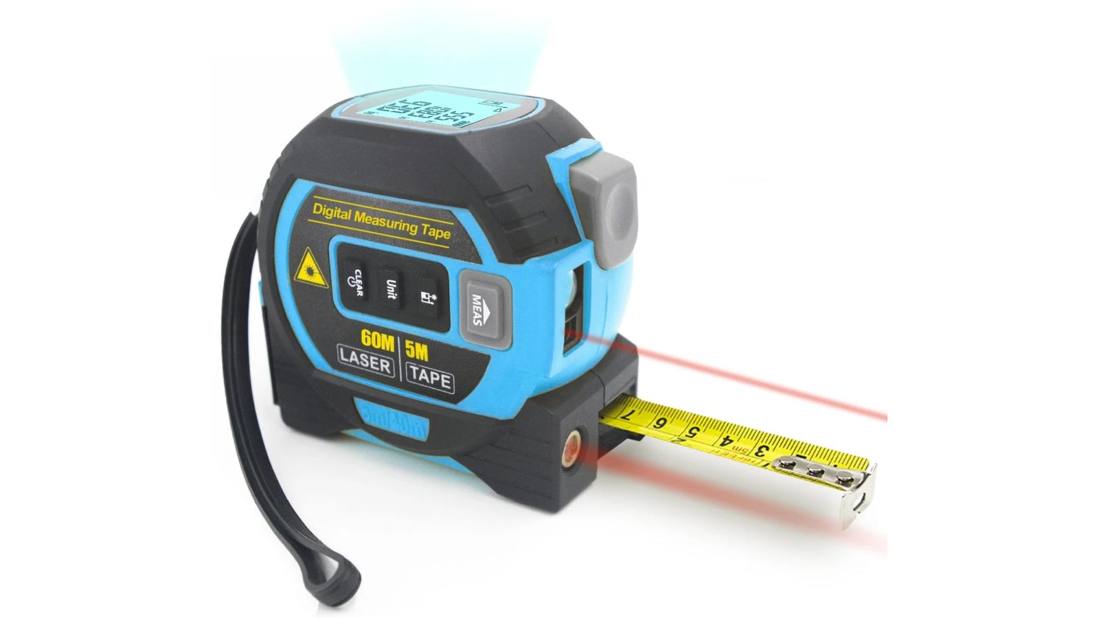 Living Today 60mx5m Laser Measure Cross-line Level Tape Measure - Blue