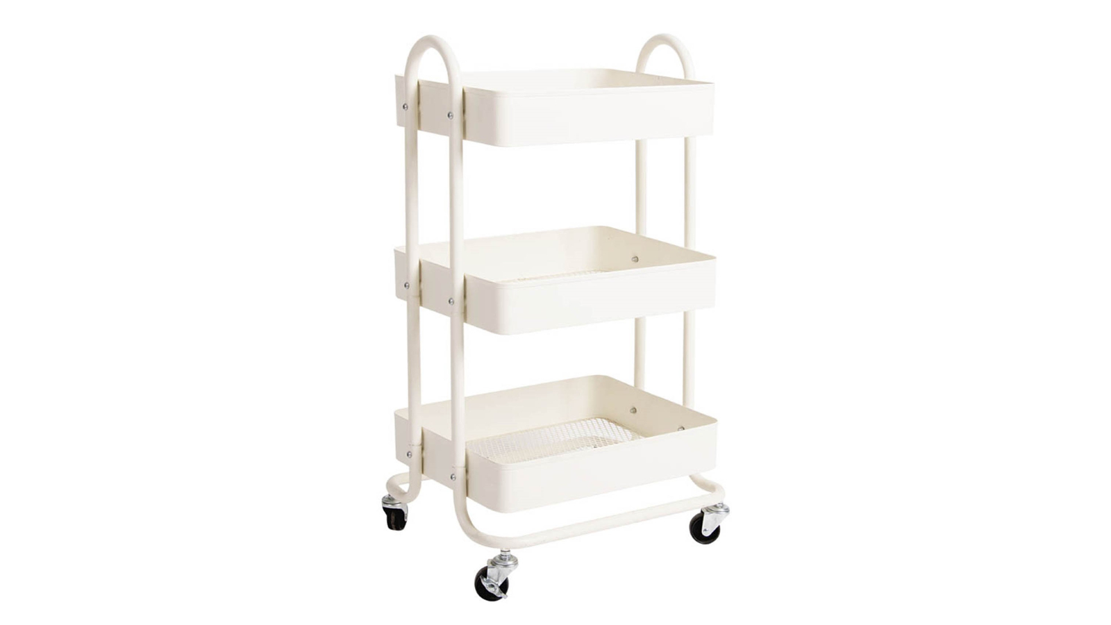 Levede 3-Tier Steel Kitchen Trolley Cart Storage Rack - White
