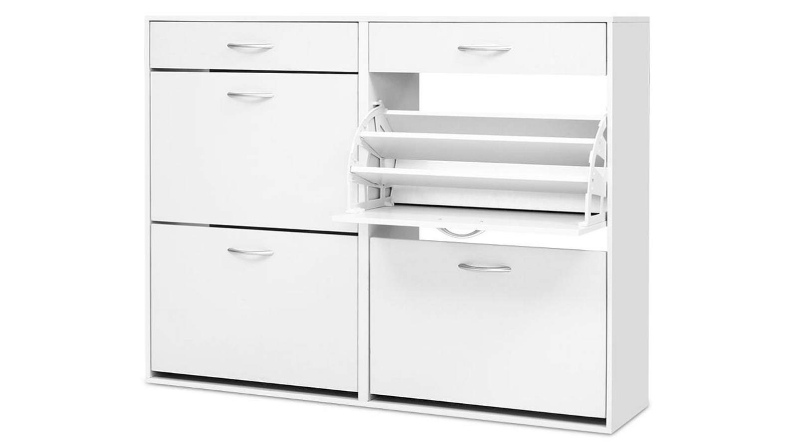 Artiss 36 Pairs Shoe Cabinet Rack Storage Organiser White