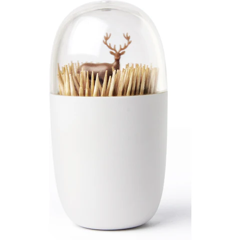 Qualy Deer Meadow Toothpick Holder - Brown