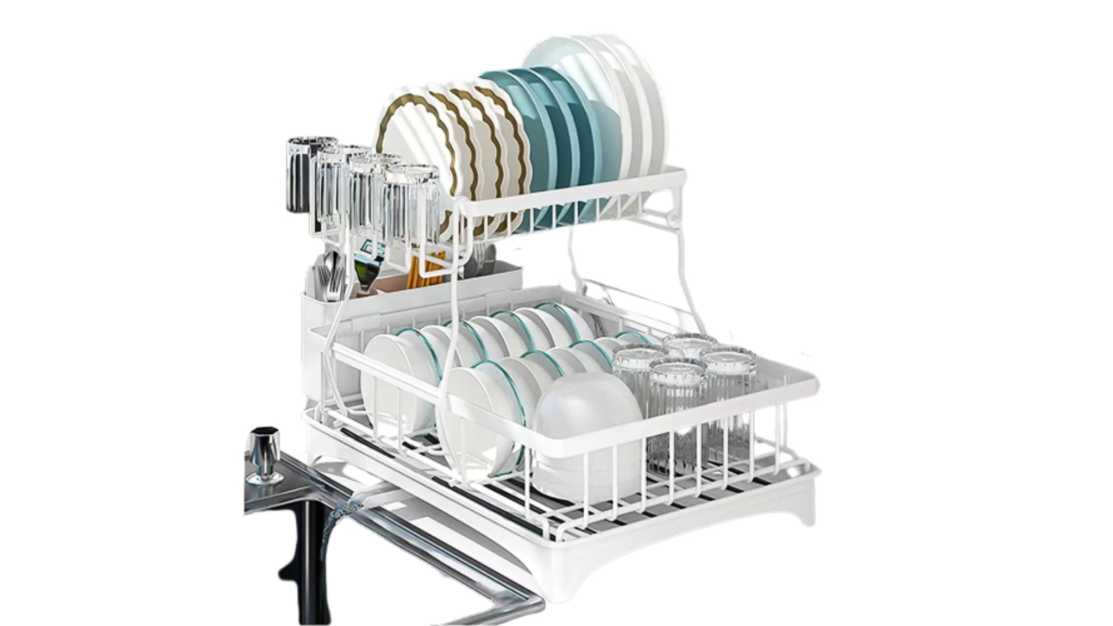 Viviendo 2 Tier Drying Dish Rack White Harvey Norman