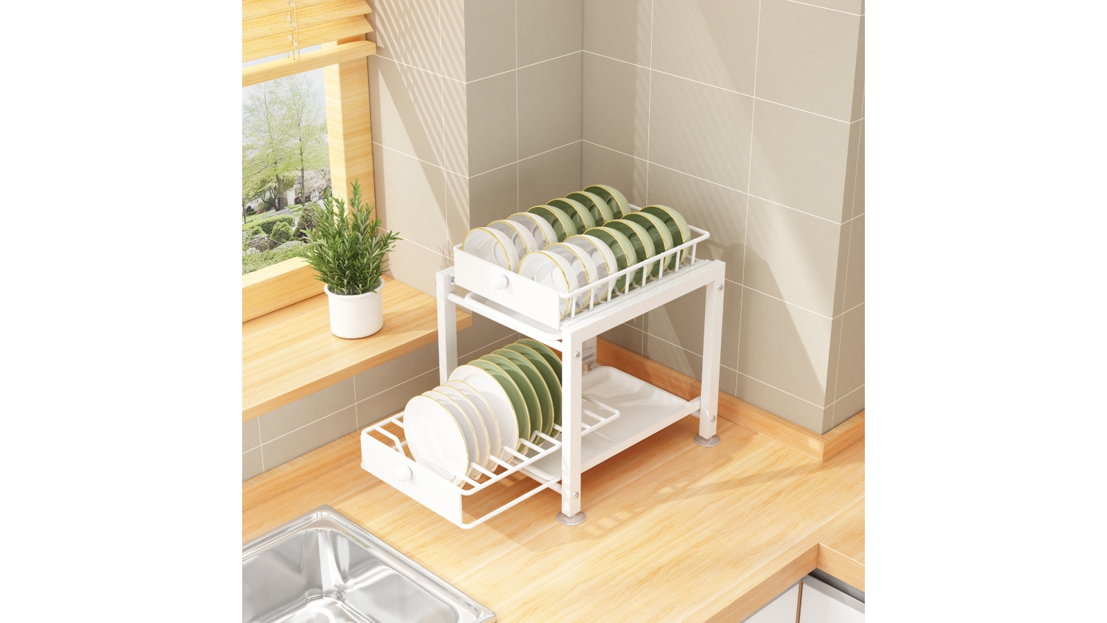 Square dish drying rack cheap