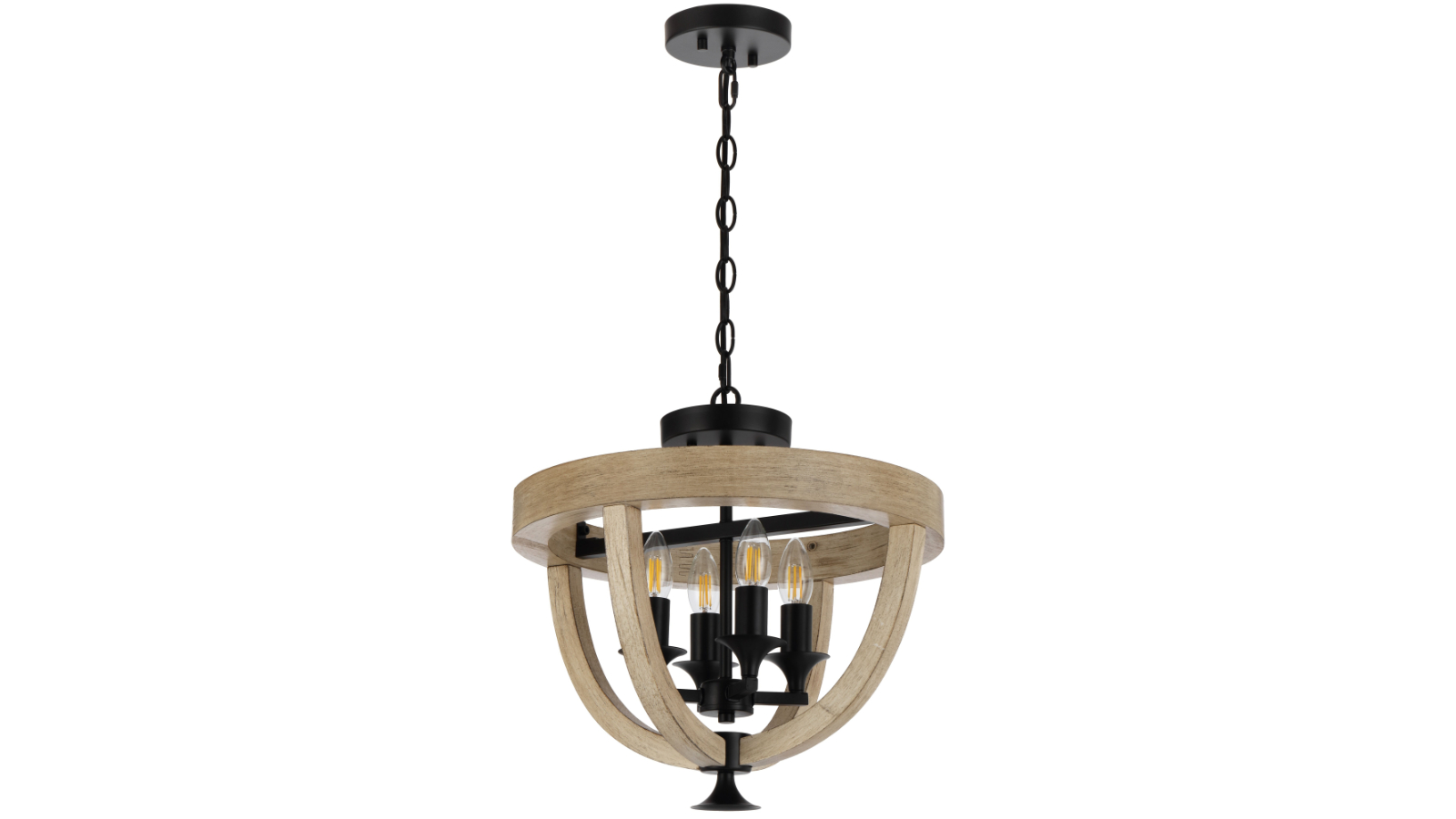 Pretty & Practical Noralux Black Timber 4-Light Pendant