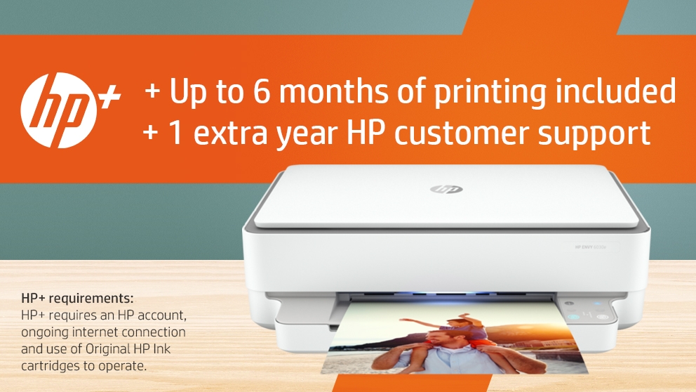 HP Envy 6030e AllInOne Printer with 6Months of Instant Ink through HP+ Cement Harvey Norman