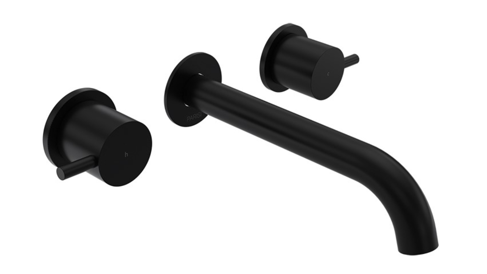 Parisi Play II Wall Basin and Bath Set with 190mm Spout - Matte Black