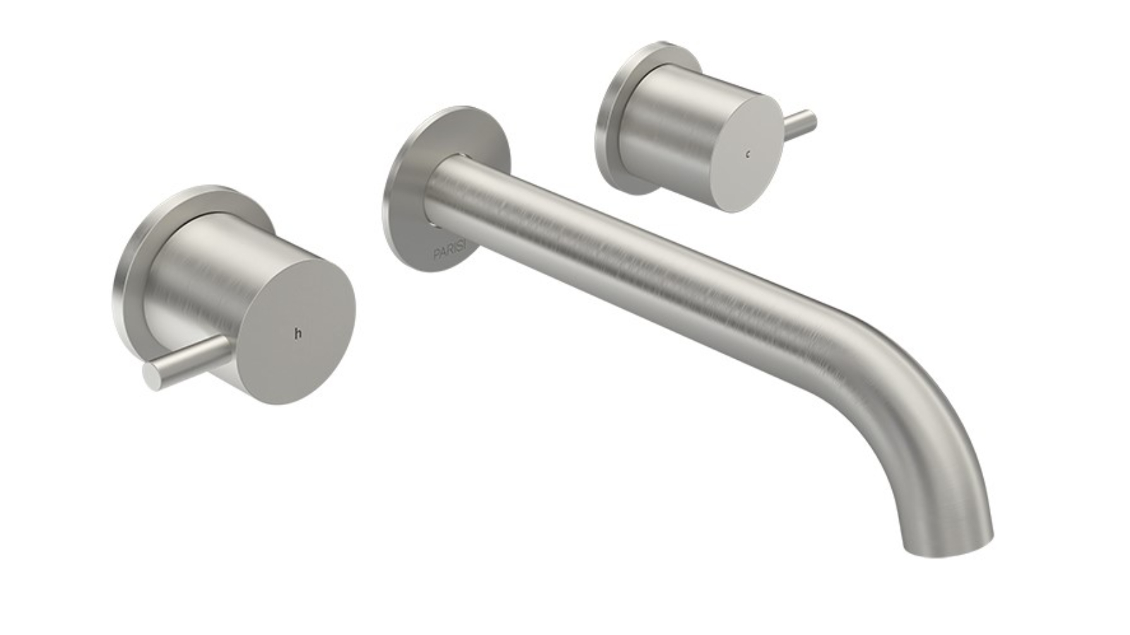 Parisi Play II Wall Basin and Bath Set with 190mm Spout - Brushed Nickel