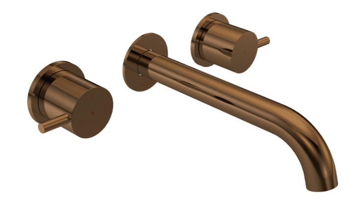 Parisi Play II Wall Basin and Bath Set with 190mm Spout - Matte Bronze
