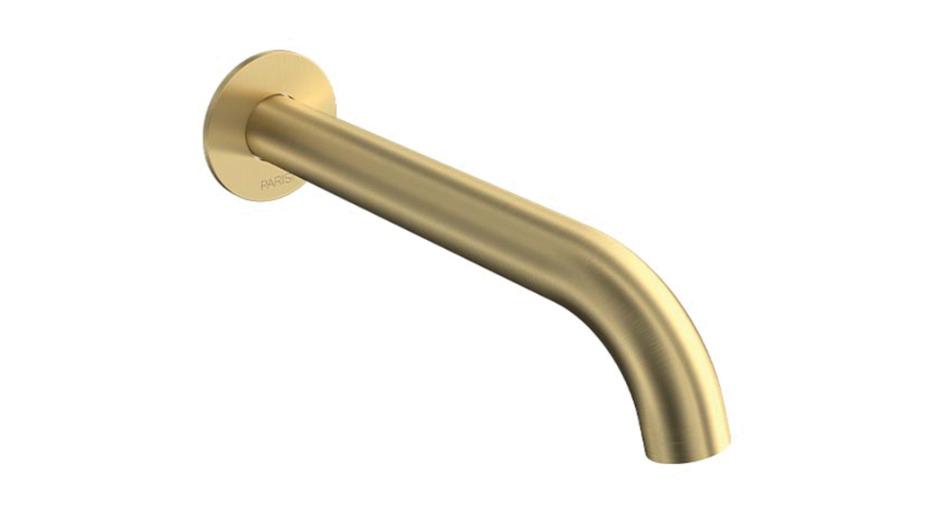 Parisi Play II 190mm Wall Spout - Brushed Brass