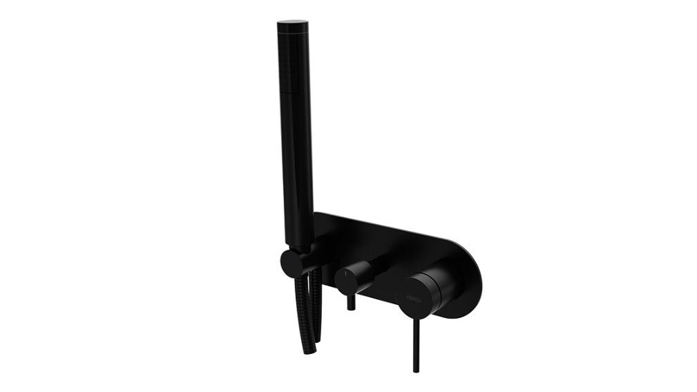 Parisi Play II Wall Mixer with 2 Way Diverter and Hand Shower - Matte Black