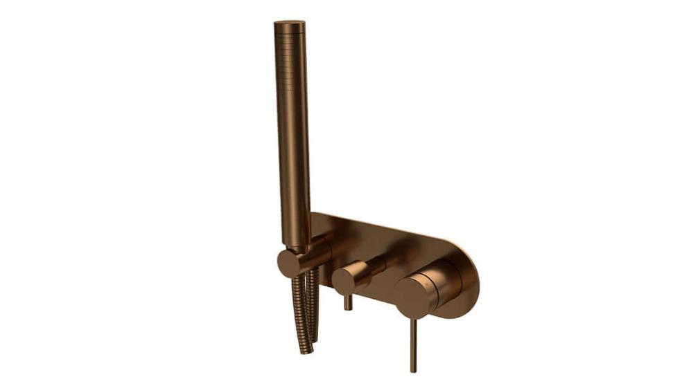 Parisi Play II Wall Mixer with 2 Way Diverter and Hand Shower - Matte Bronze