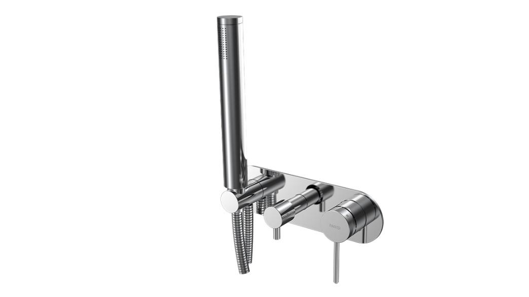 Parisi Play II Wall Mixer with 2 Way Diverter and Hand Shower - Chrome