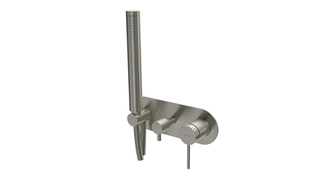 Parisi Play II Wall Mixer with 3 Way Diverter and Hand Shower - Brushed Nickel