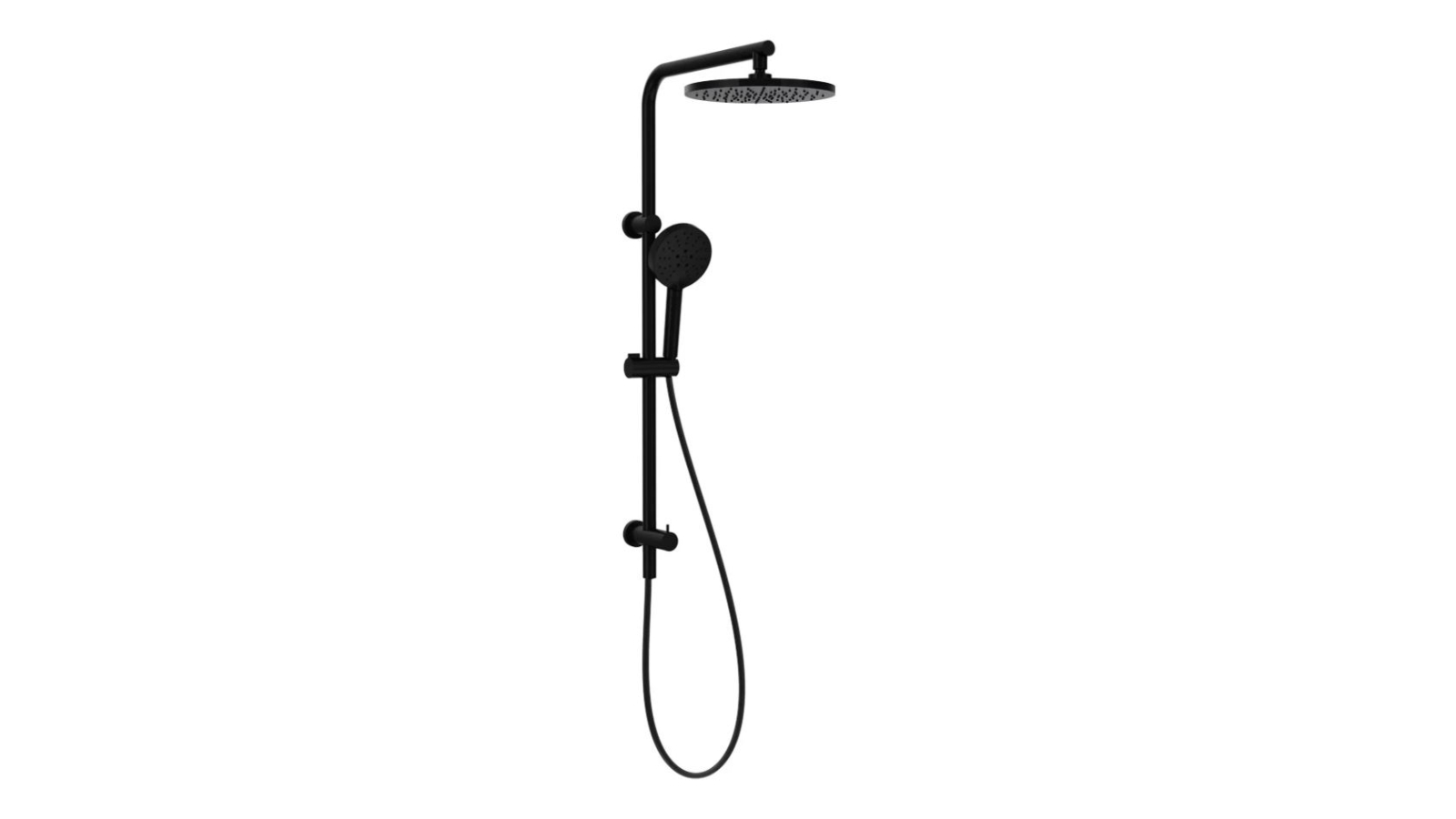 Parisi Play II Shower Column with Sliding Rail and Turn Diverter - Matte Black