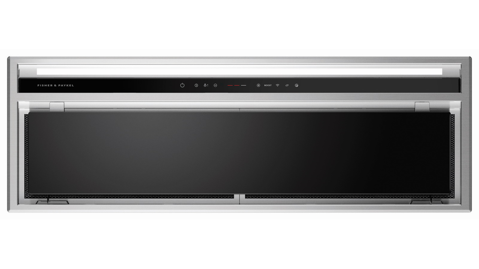 Fisher & Paykel 90cm Series 7 Integrated Insert Wall Rangehood - Steel Glass