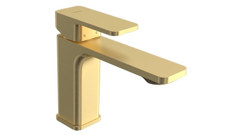 Parisi Quad II Basin Mixer - Brushed Brass