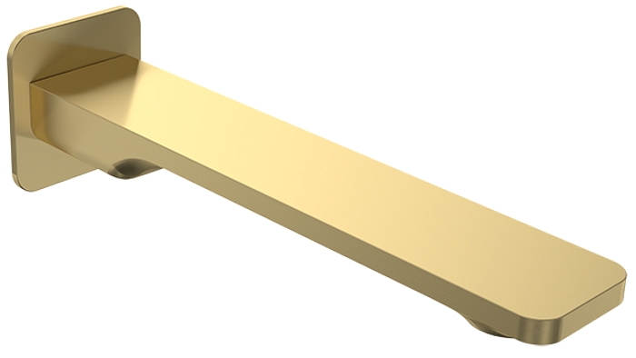 Parisi Quad II 190mm Wall Bath Spout - Brushed Brass