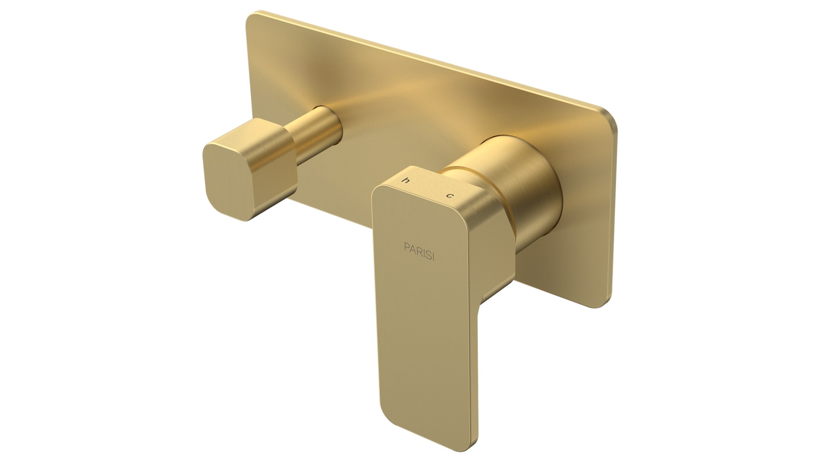 Parisi Quad II Wall Mixer with 2 Way Diverter - Brushed Brass
