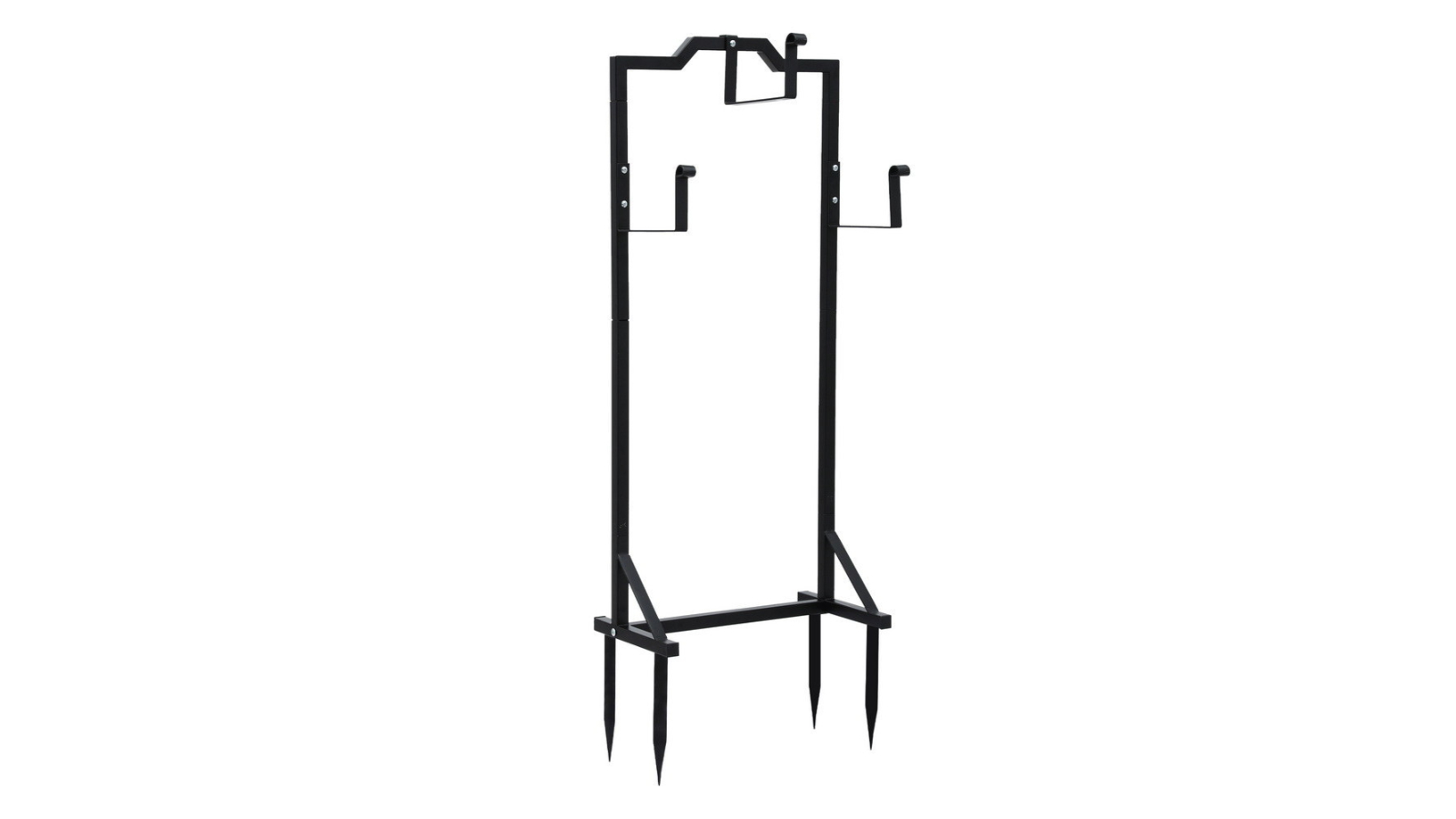 Green Fingers Metal Portable Freestanding Garden Hose Stand - Black