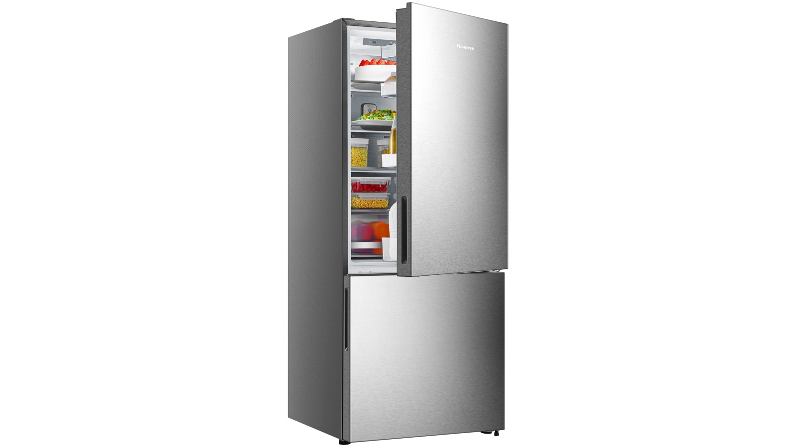 Hisense 417L PureFlat Bottom Mount Fridge Silver Harvey Norman