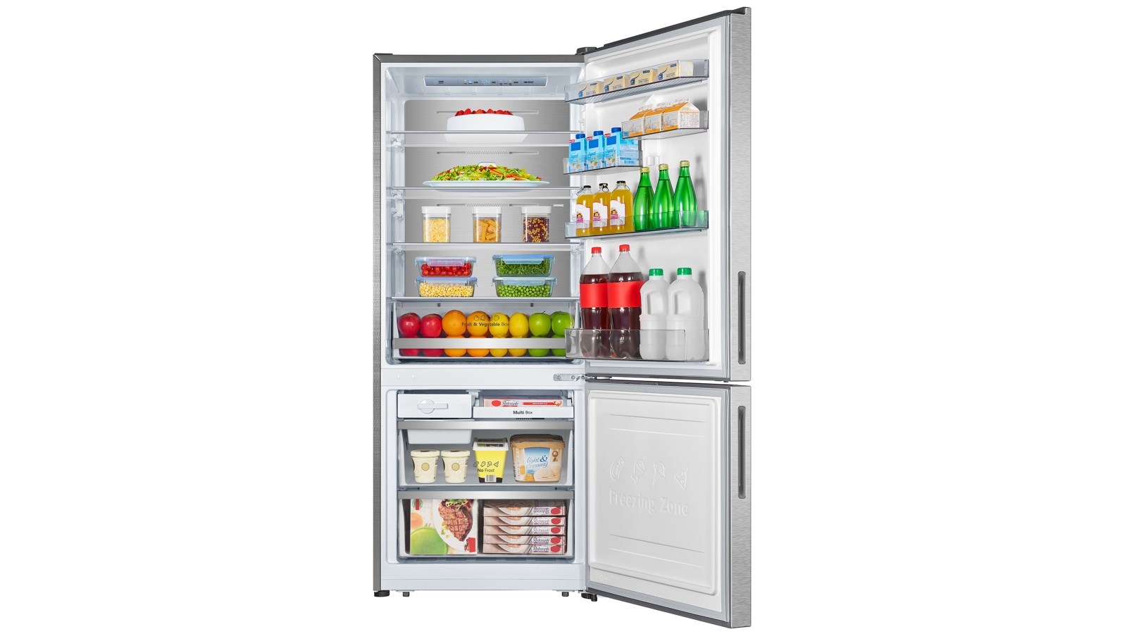 Hisense 417L PureFlat Bottom Mount Fridge Silver Harvey Norman