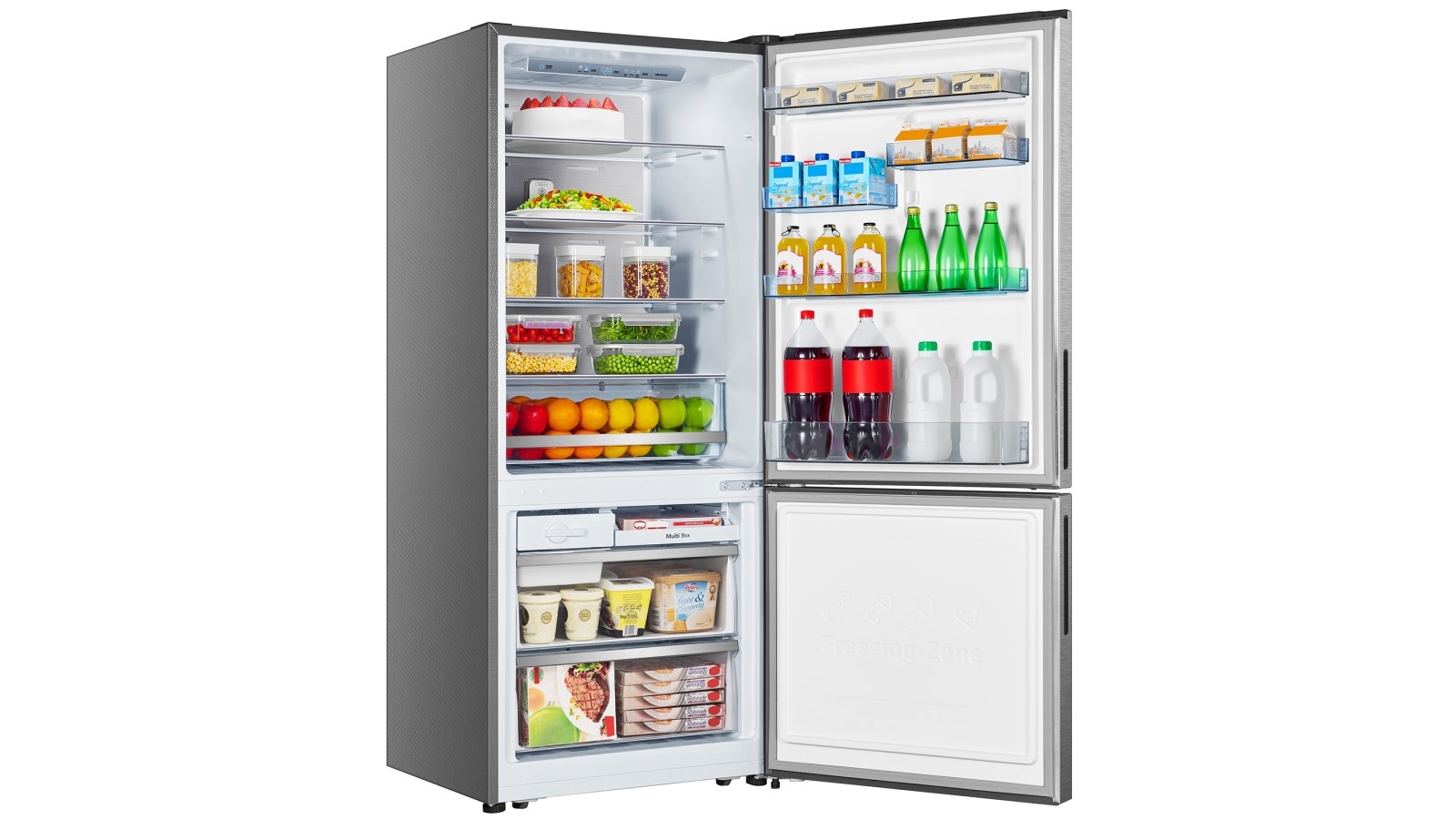 Hisense 417L PureFlat Bottom Mount Fridge Silver Harvey Norman