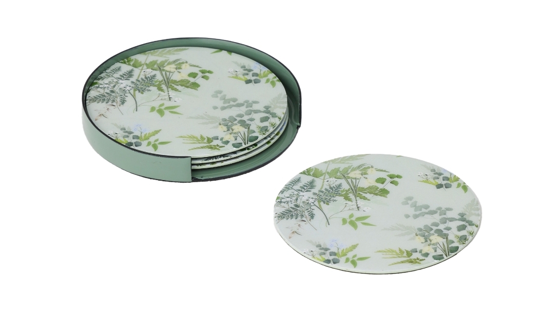 Pilbeam Living 4 Piece Maidenhair Drink Coasters Iron