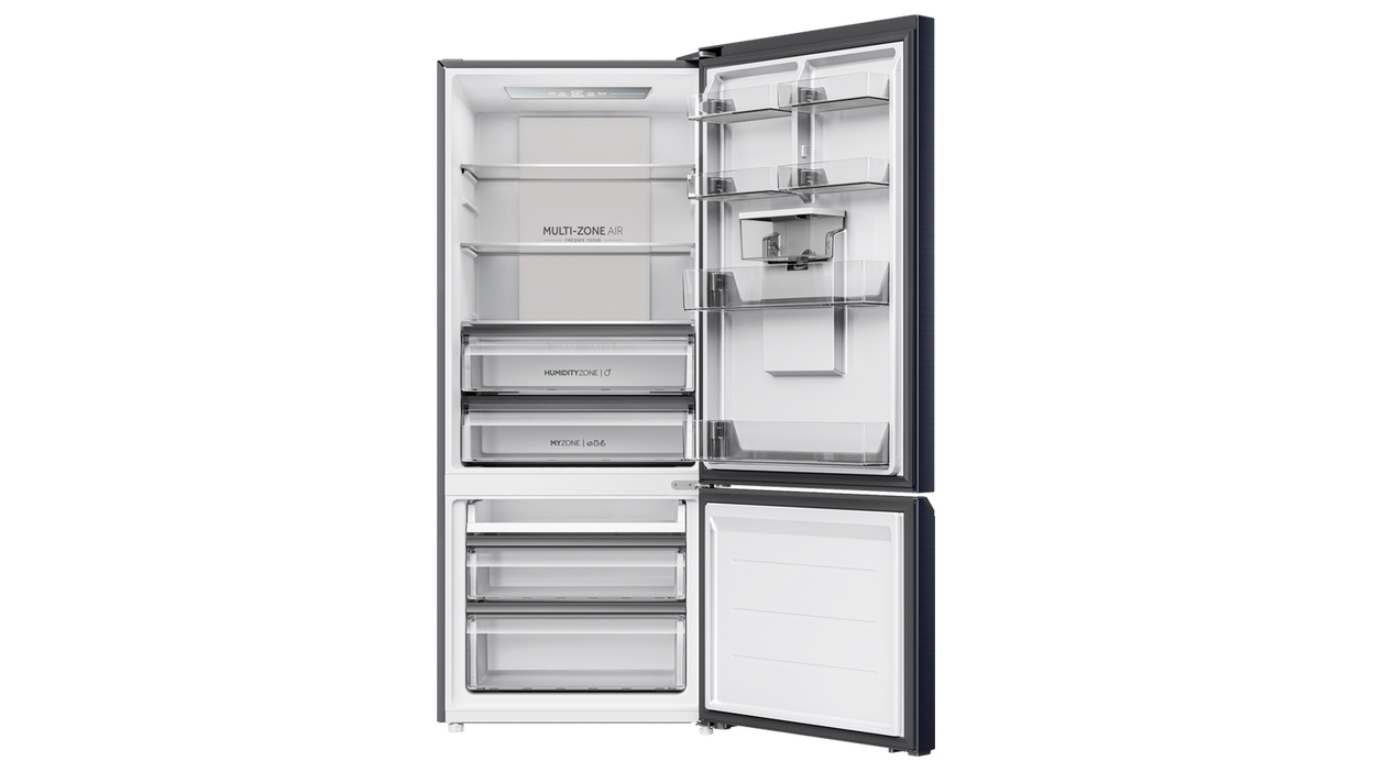 Haier 433L Bottom Mount Fridge with Water Dispenser Black Harvey Norman