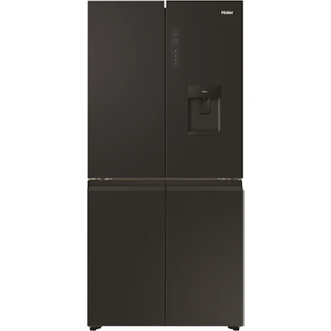 Haier 507L Quad Door Fridge with Ice & Plumbed-in Water Dispenser - Black