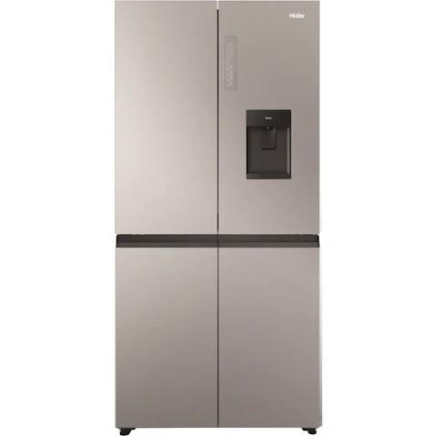 Haier 507L Quad Door Fridge with Ice & Plumbed-in Water Dispenser - Stainless Steel