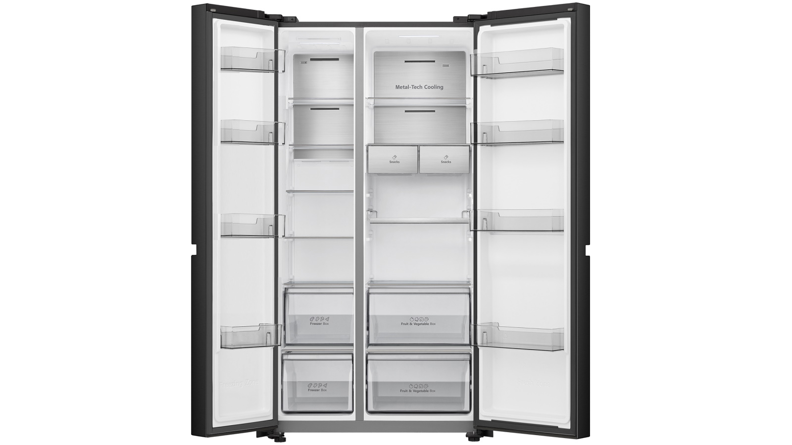 Hisense 652L Side By Side Fridge Black Brushed Steel Harvey Norman