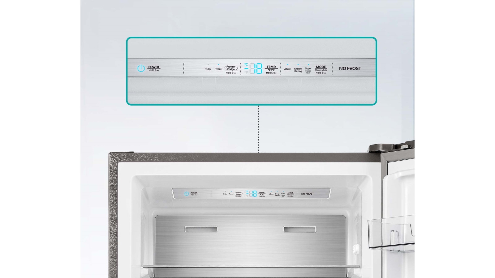 Hisense 384L Single Door Hybrid Vertical Freezer Stainless Steel
