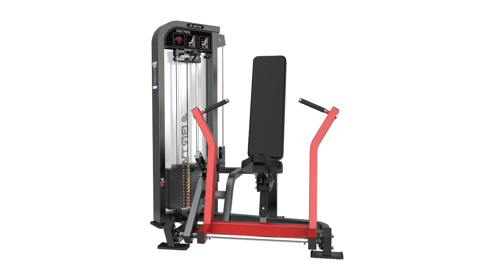 Fitness Hero HS-X Series Reload Chest Press Pin Loaded Machine - Matte Black
