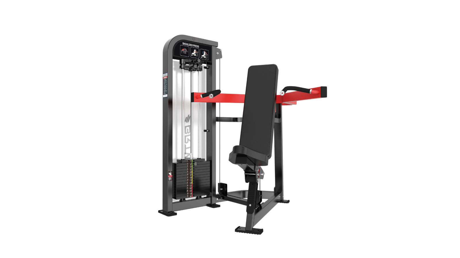 Fitness Hero HS-X Series Pin Loaded Shoulder Press Machine - Matte Black