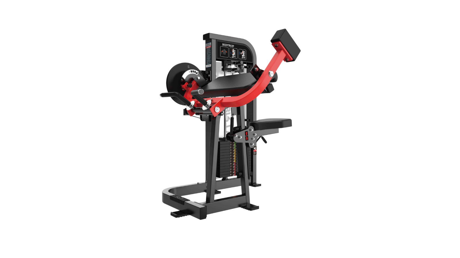 Fitness Hero HS-X Series Pin Loaded Bicep and Tricep Machine - Matte Black