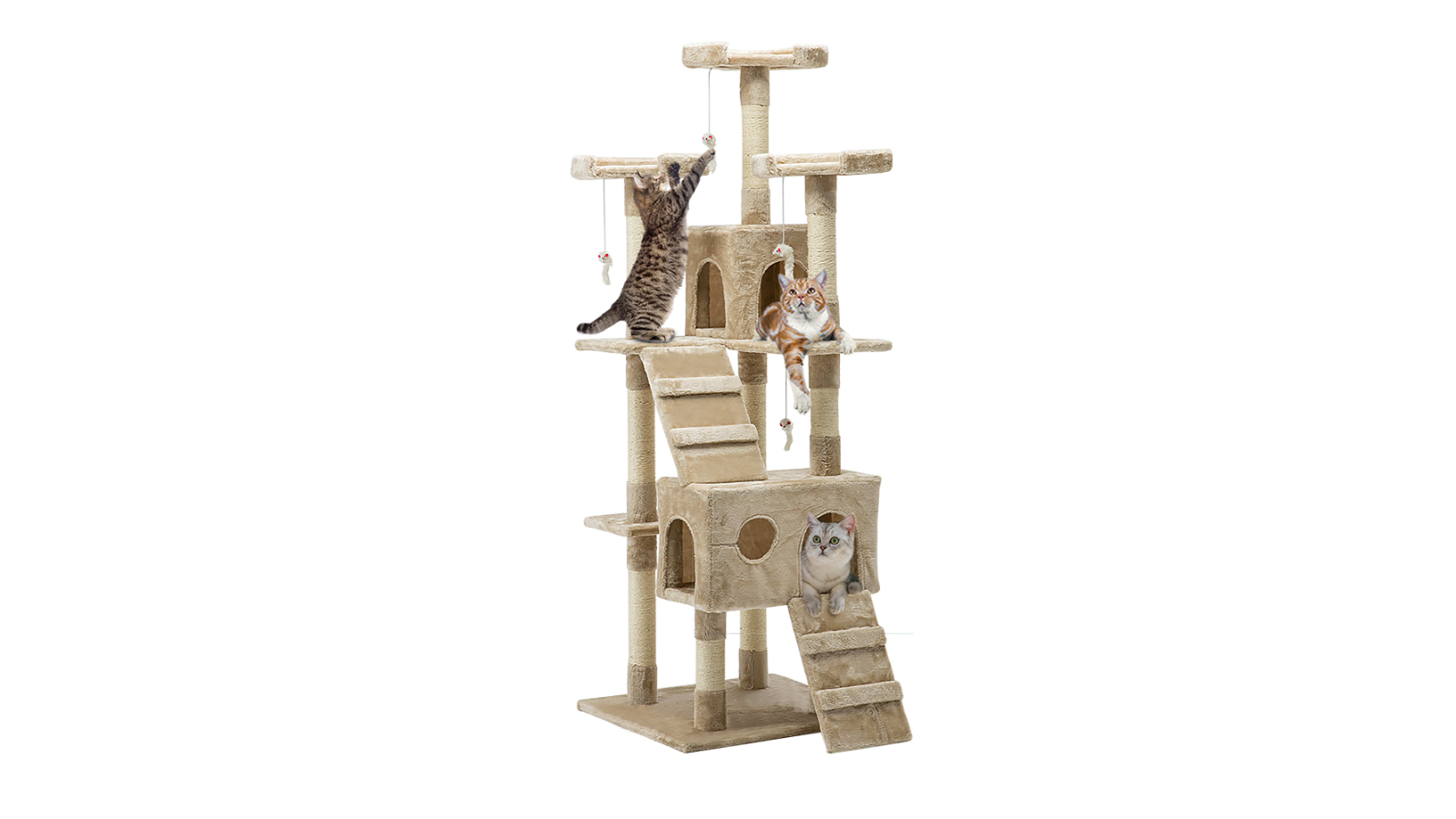 i.Pet 180cm Cat Scratching Post - Beige