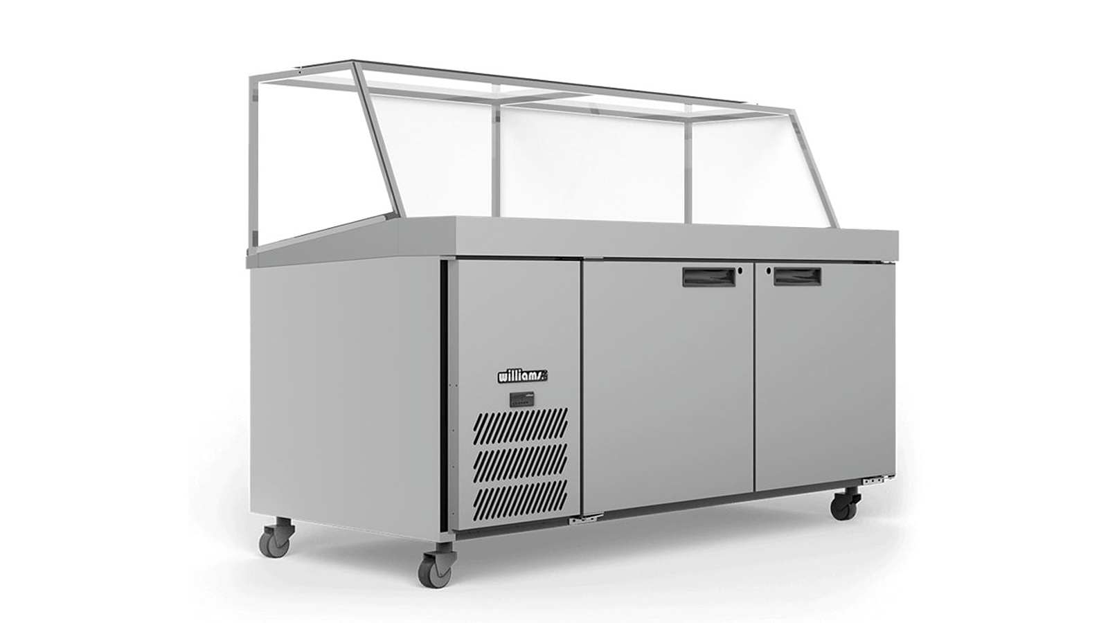 Williams 2-Door White Colorbond Banksia Preparationaration Counter Refrigerator with Angled Blown Air Well