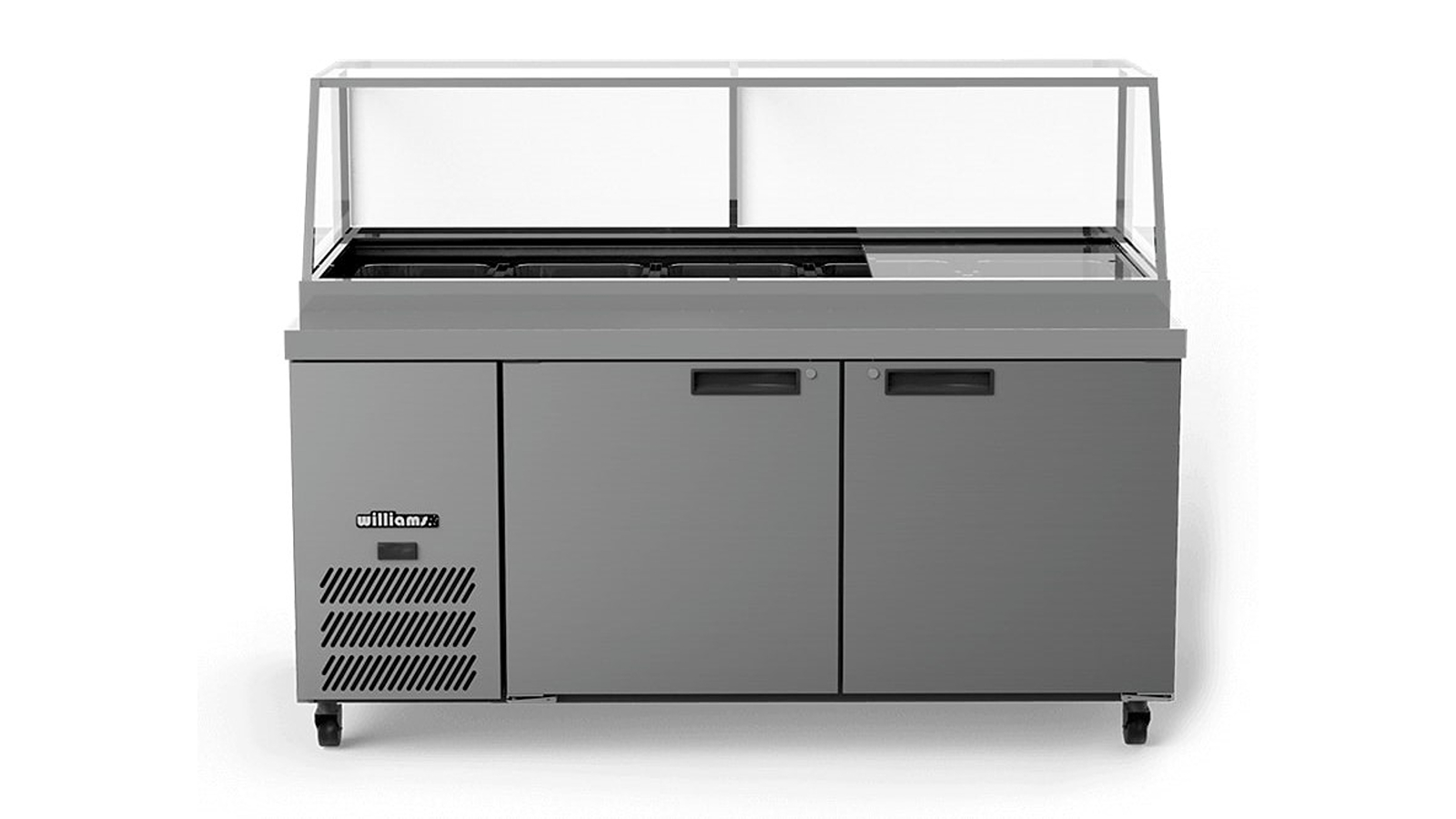 Williams 3-Door White Colorbond Banksia Preparation Counter Refrigerator with Flat Blown Air Well