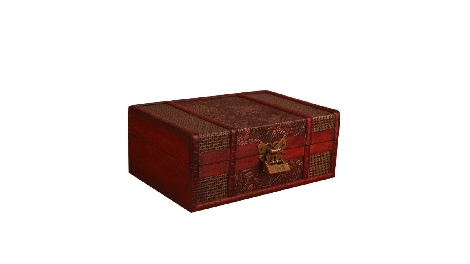 NNEOBA Vintage Wooden Jewelry Storage Box with Lock