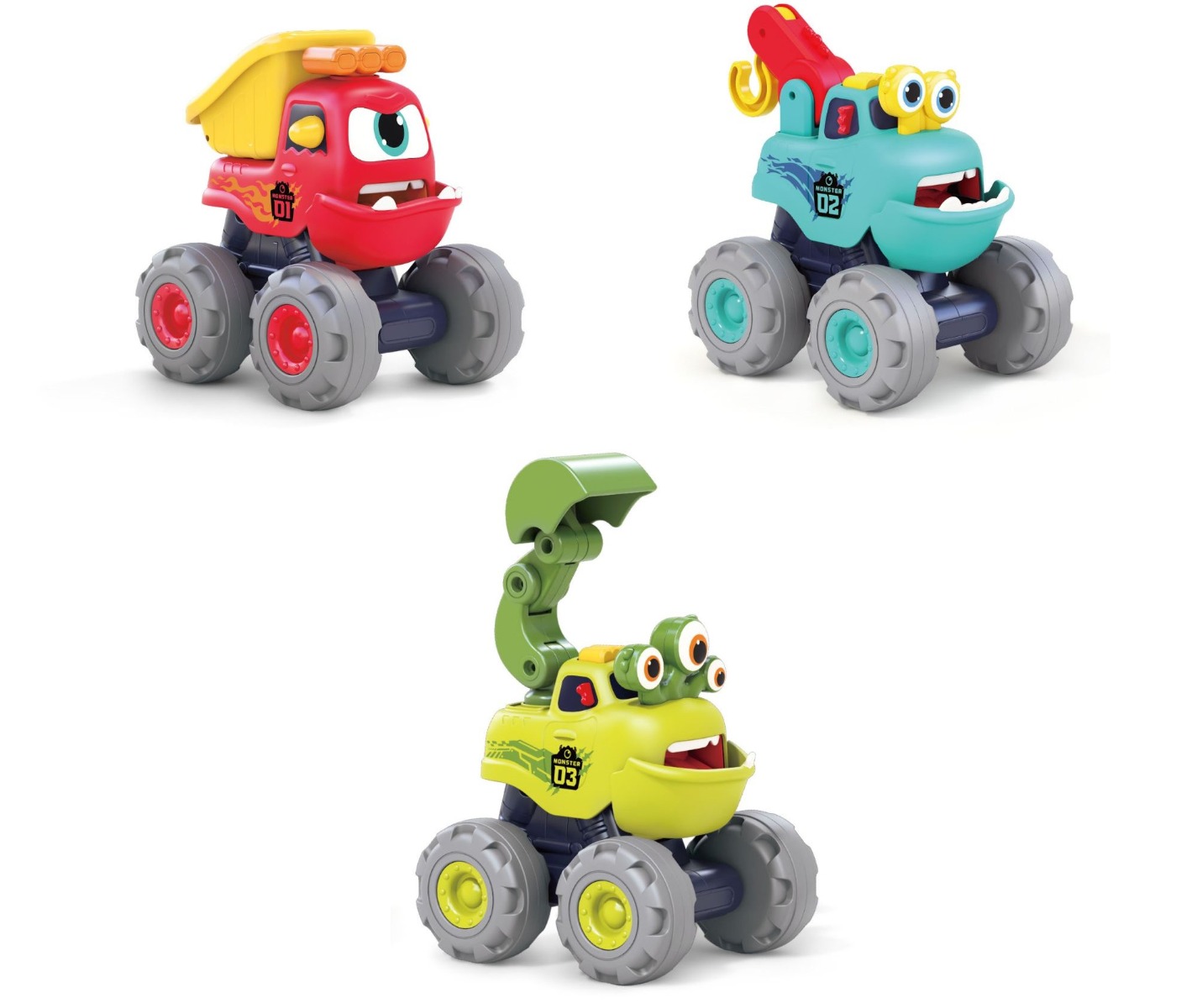Hola Set of 3 Monster Construction Truck