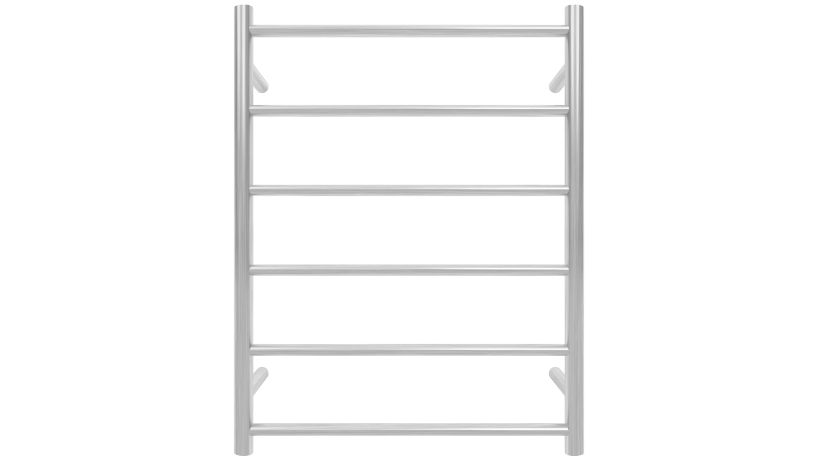 Warmtech 6 Round Bar Heated Towel Rail - Brushed Nickel