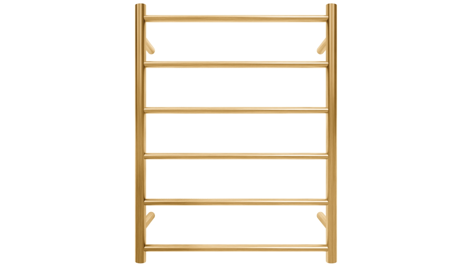 Warmtech 6 Round Bar Heated Towel Rail - Brushed Brass