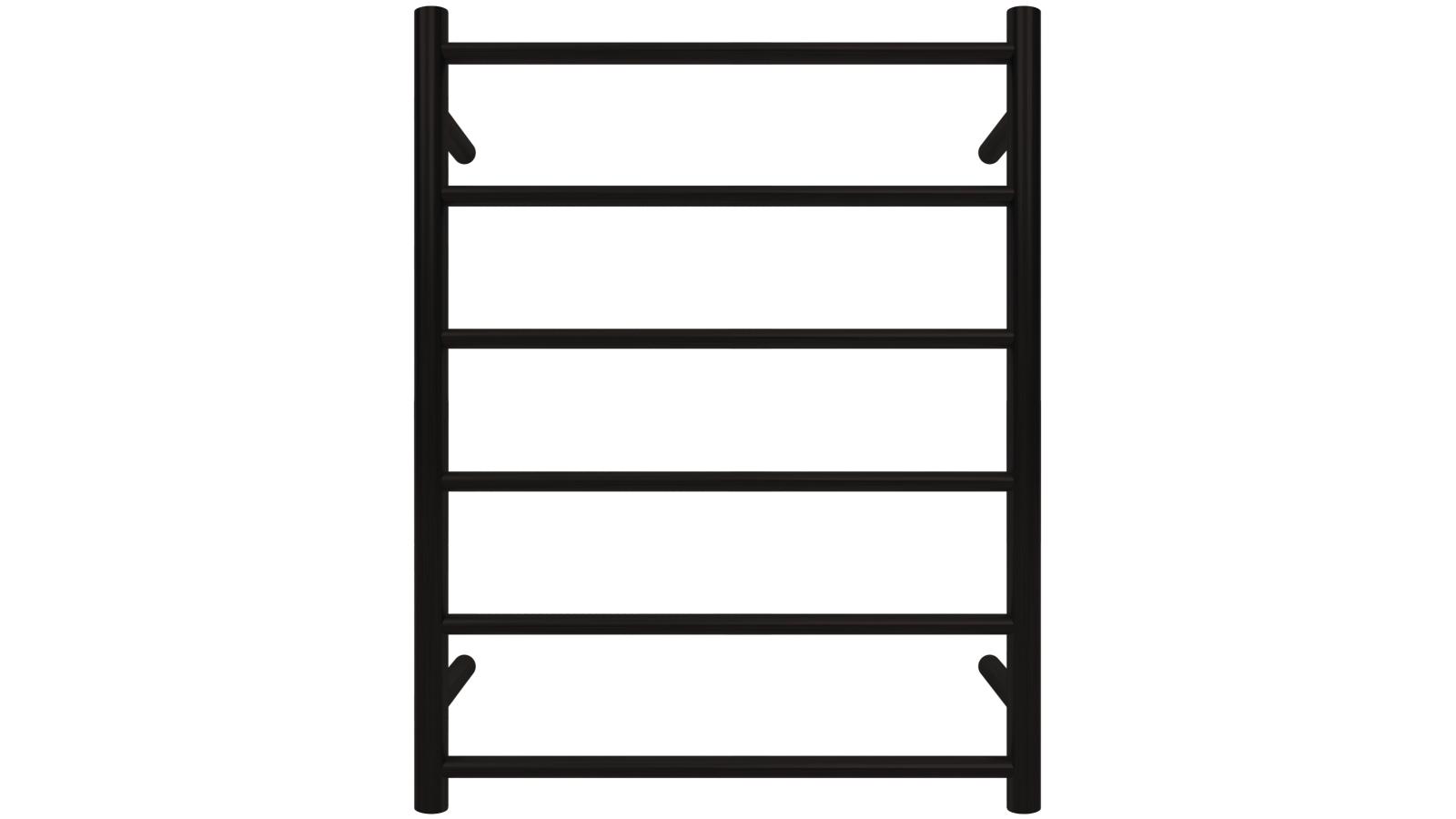 Warmtech 6 Round Bar Heated Towel Rail - Matte Black